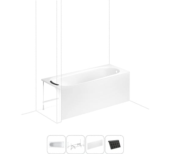 Изображение товара Акриловая ванна 150х70 Lavinia Boho Biore в наборе 4 в 1 S2-3501005P