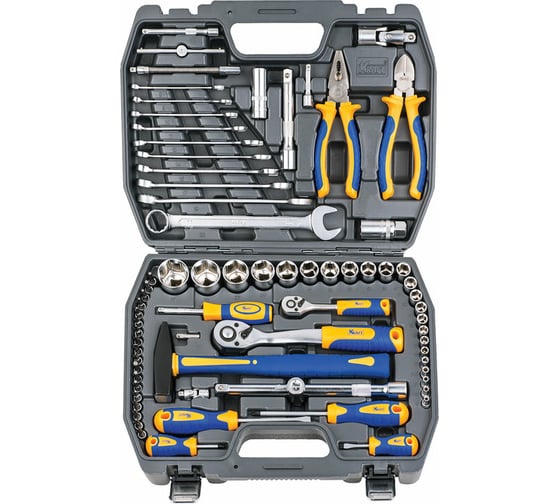 Изображение товара Набор инструмента 1/2 Dr и 1/4 Dr 73 предмета KRAFT KT 700677