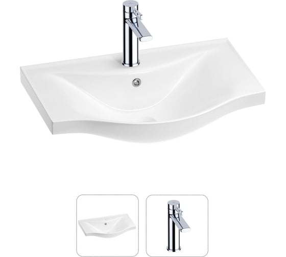 Изображение товара Раковина для ванной, в наборе 2 в 1 Wellsee Bisou 201000891