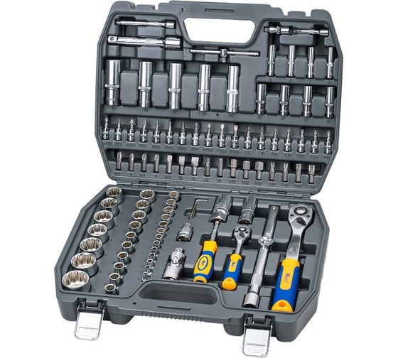 Изображение товара Набор инструмента 1/2 Dr и 1/4 Dr 94 предметов с 12 гранными головками KRAFT KT 700682