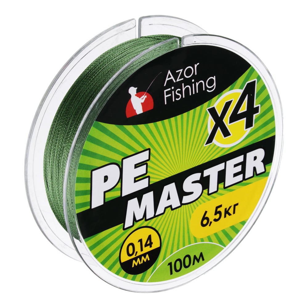 Изображение товара Плетеная леска AZOR FISHING PE Мастер 6.5 кг 0.14 мм 100 м зелёная