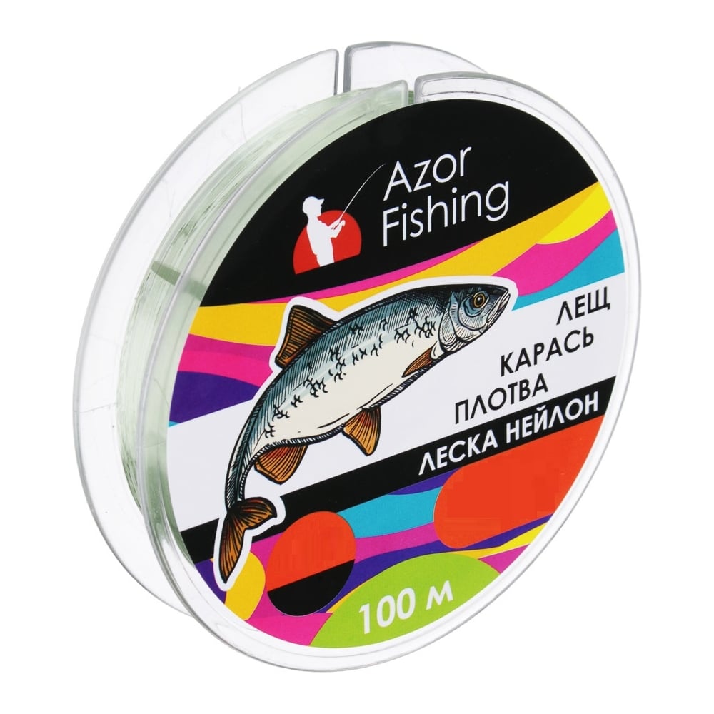 Изображение товара Леска AZOR FISHING Лещ, Карась, Плотва, нейлон, 100м, 0.16мм, 3,9кг, зеленая 144-036