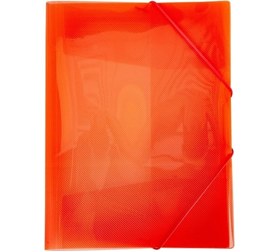 Изображение товара Пластиковая папка Hatber А4 на резинке LINE 400 мкм Красная полупрозрачная, 35шт. 037165