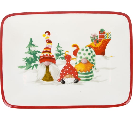 Изображение товара Блюдо для сервировки и подачи Dolomite Рождественские гномы, 20x15 см N2521168