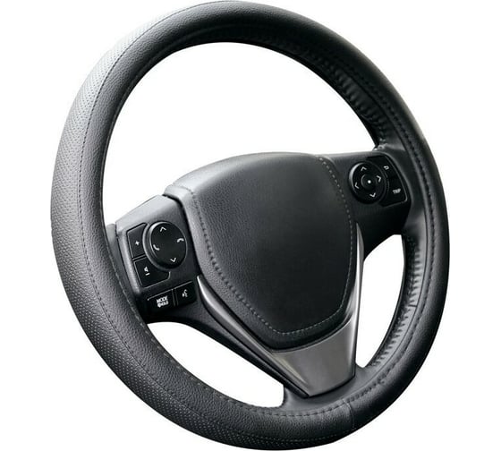 Изображение товара Оплетка KRAFT гладкая+перфор иск кожа, черная, 37-39 см/М KT 800300