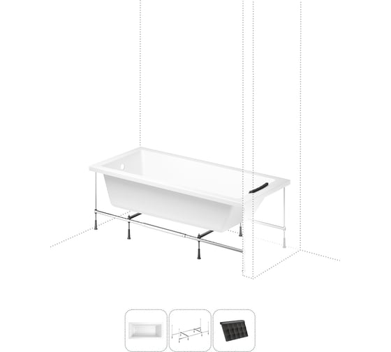 Изображение товара Акриловая ванна 170х80 Lavinia Boho Catani в наборе 3 в 1 S1-371217PL