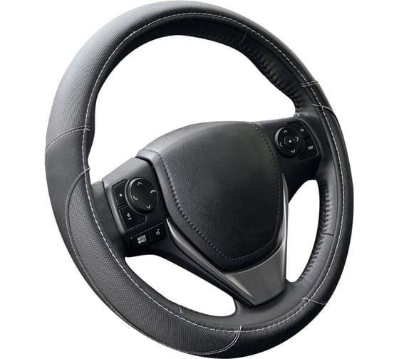 Изображение товара Оплетка KRAFT иск кожа с перфорацией, черная, 40 см / L KT 800314