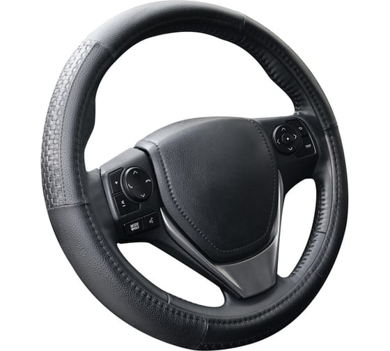 Изображение товара Оплетка KRAFT иск кожа с тиснением, черная, 42 см / XL KT 800317