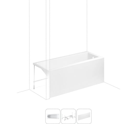 Изображение товара Акриловая ванна 170х75 с каркасом и экраном Lavinia Boho Rock в наборе 3 в 1 S2-37070075