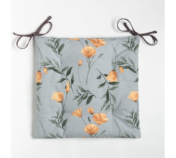 Изображение товара Сидушка на стул Этель "Yellow poppies" 42x42 см, 100% хлопок, репс 210 г/м2 9322485