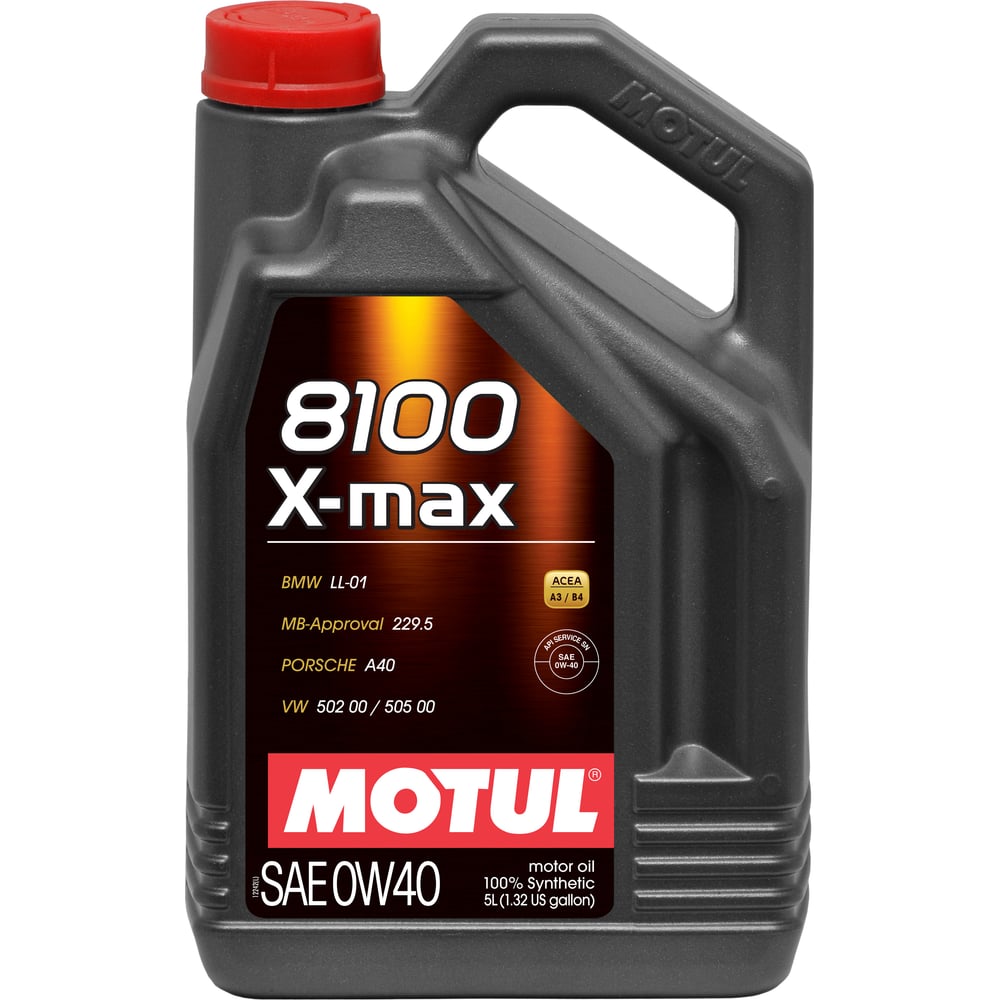 фото Синтетическое масло 8100 x-max sae 0w40 5л motul 104533