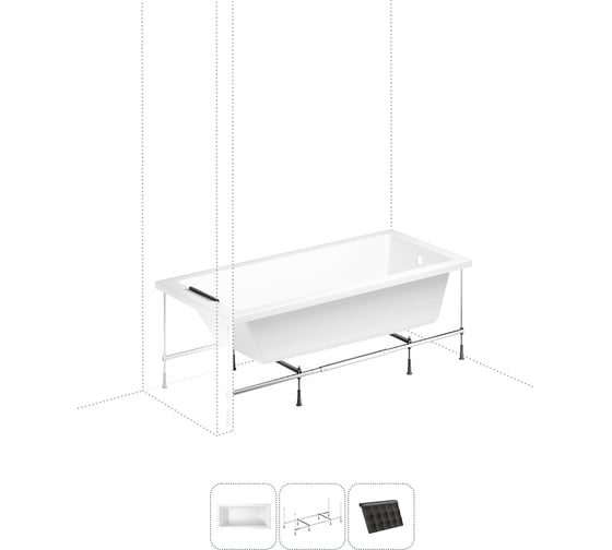 Изображение товара Акриловая ванна 170х80 Lavinia Boho Element в наборе 3 в 1 S1-3709008P