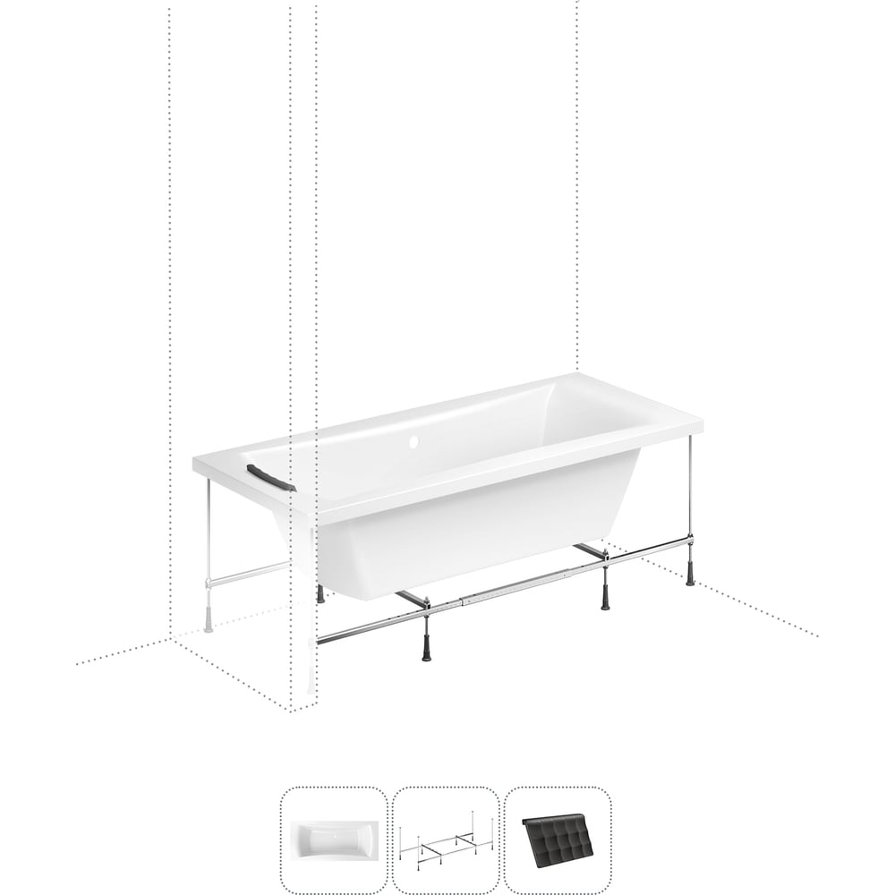 Изображение товара Акриловая ванна Lavinia Boho Evan 180х80 см с подголовником