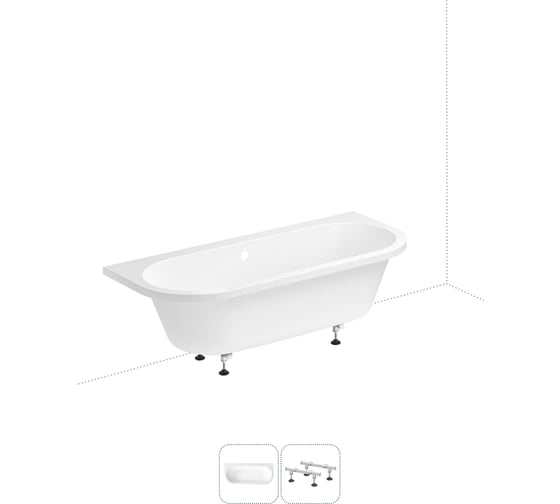 Изображение товара Акриловая ванна 170х75 с каркасом Lavinia Boho Art в наборе 2 в 1 S1-37080075