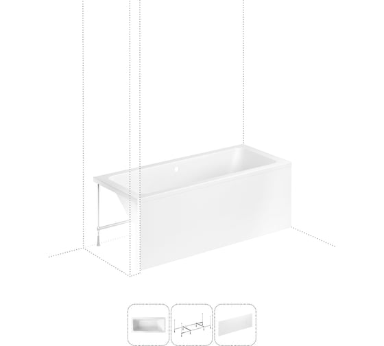 Изображение товара Акриловая ванна 180х80 с каркасом и экраном Lavinia Boho Pure в наборе 3 в 1 S2-37100080