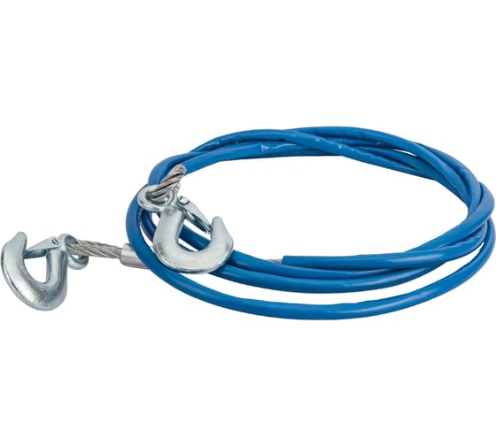 Изображение товара Трос буксировочный 5500кг длина 4м, стальной D=9мм в оплетке с крюками Megapower M-75009 646138