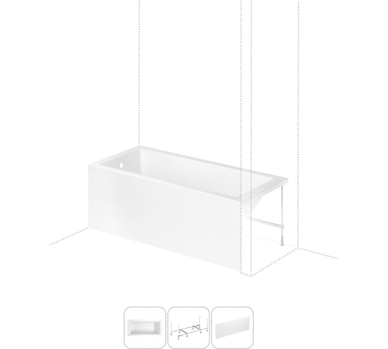 Изображение товара Акриловая ванна 160х80 с каркасом и экраном Lavinia Boho Catani в наборе 3 в 1 S2-3712160L