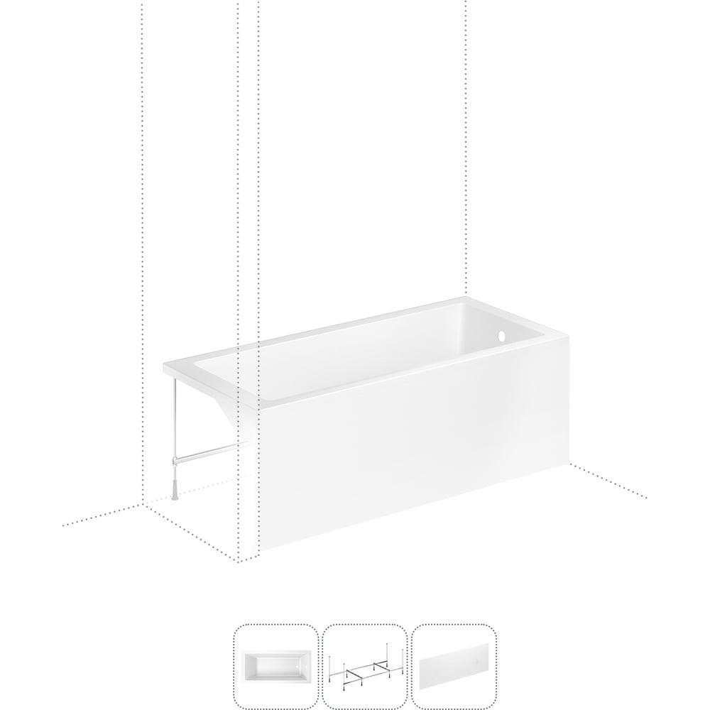 Изображение товара Акриловая ванна 160х80 с каркасом Lavinia Boho Catani S2-3712160R