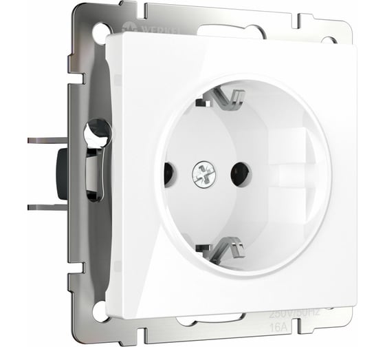 Изображение товара Розетка с заземлением WERKEL безвинтовой зажим белая W1171301 a051108