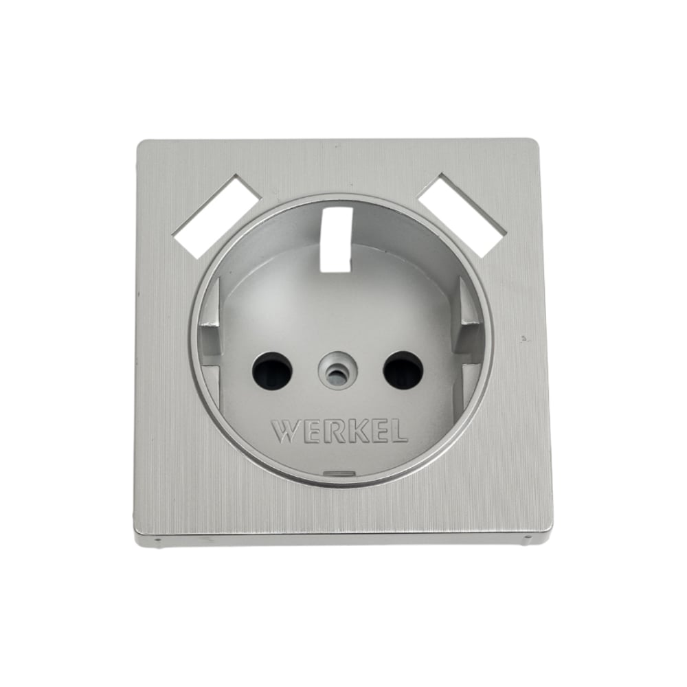 Изображение товара Накладка для розетки USB WERKEL W1179509 серебристая рифленая для 3 USB гнезд