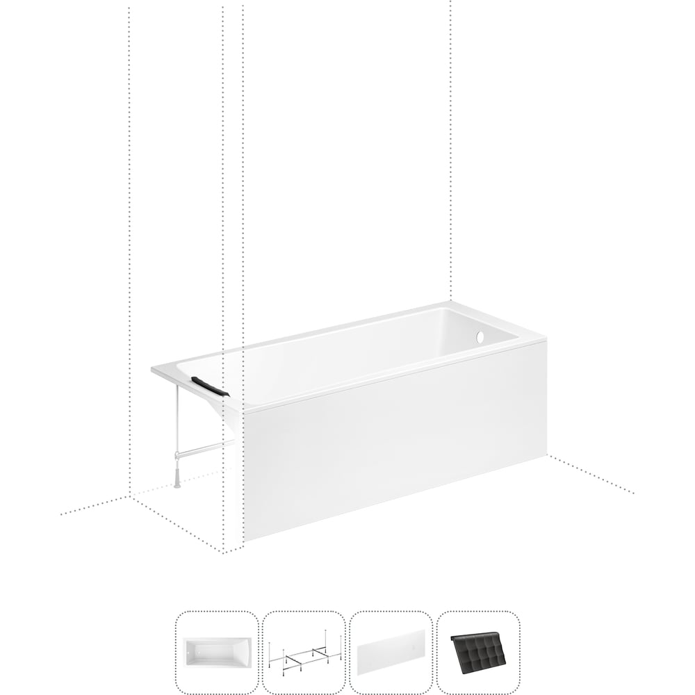 Изображение товара Акриловая ванна Lavinia Boho One 170x70 с каркасом и подголовником