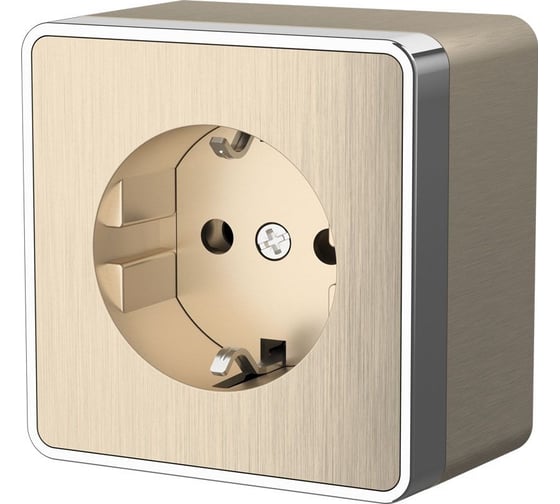 Изображение товара Розетка с заземлением WERKEL W5071010 Gallant шампань рифленый a051038