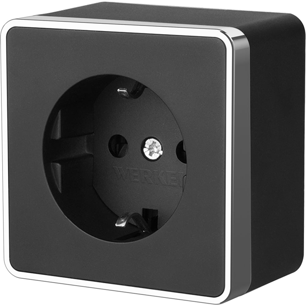 Изображение товара Розетка с заземлением Werkel W5071035 черная для дома и офиса