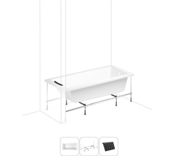 Изображение товара Акриловая ванна 160х80 Lavinia Boho Catani в наборе 3 в 1 S1-371216PR