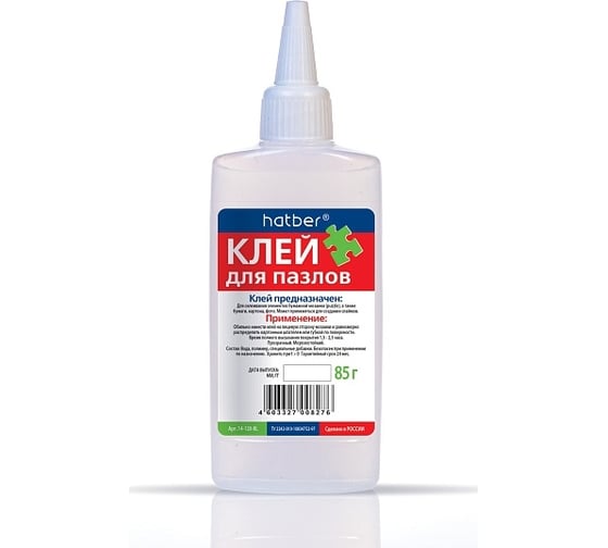 Изображение товара Клей для пазлов с дозатором Hatber 85 г 12шт. в упаковке 081296