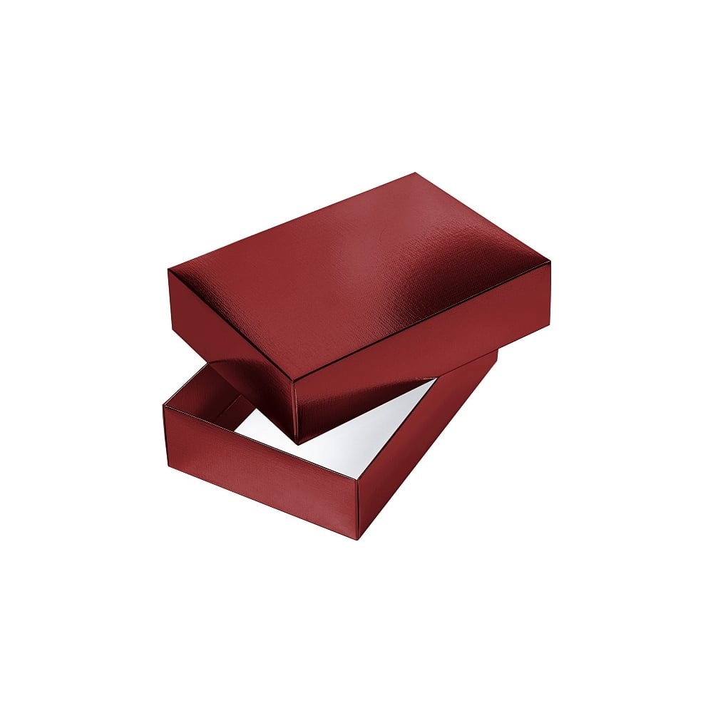 Изображение товара Сборная картонная коробка Hatber 250x180x65 мм, прямоугольник, METALLIC, красная 20шт. в упаковке 082219