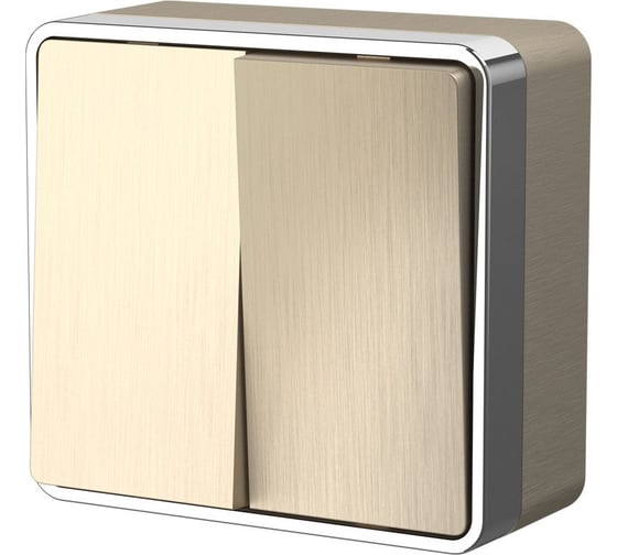 Изображение товара Выключатель WERKEL W5020010 двухклавишный Gallant шампань рифленый a051044
