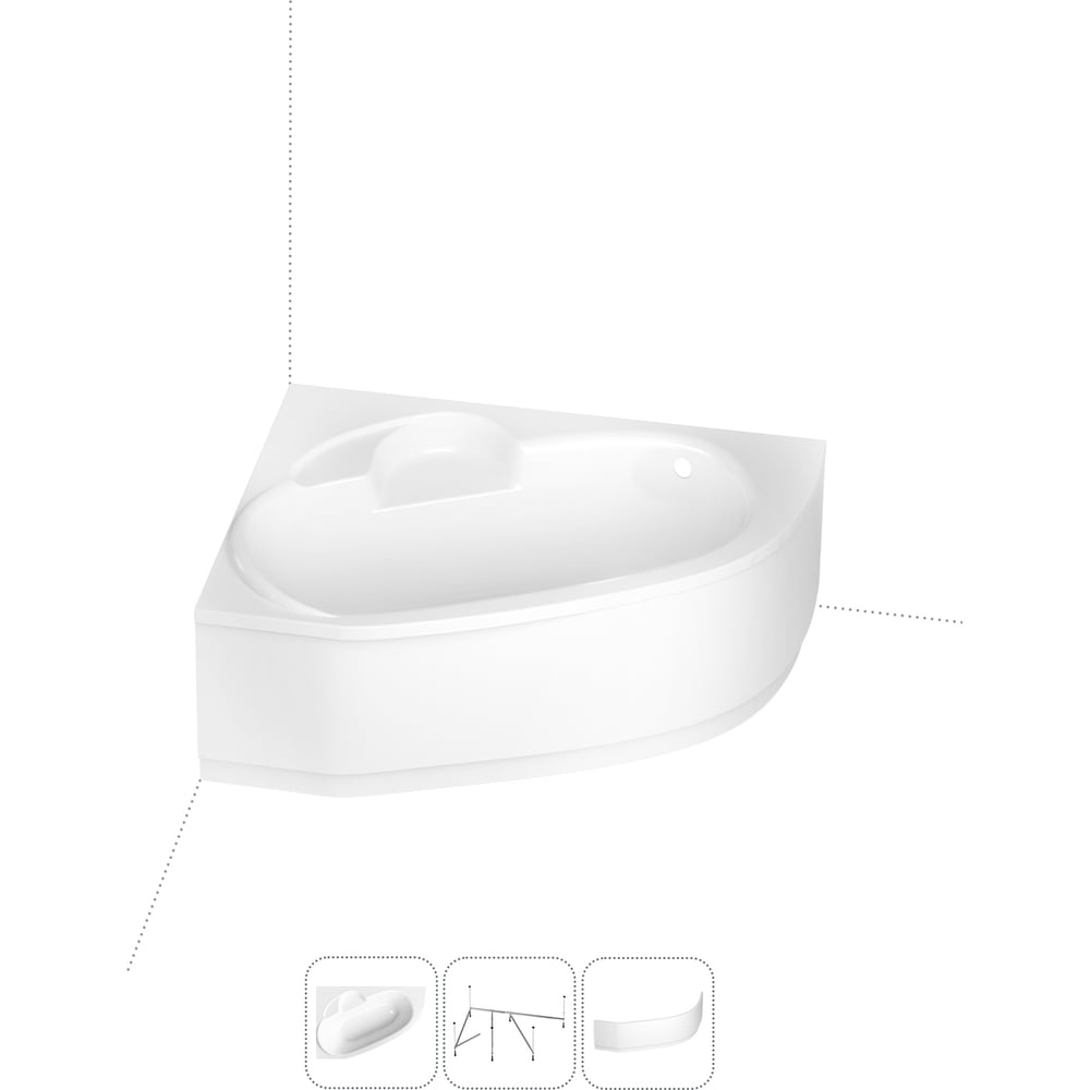 Изображение товара Угловая акриловая ванна Lavinia Boho Bell Pro 160 х 105 см