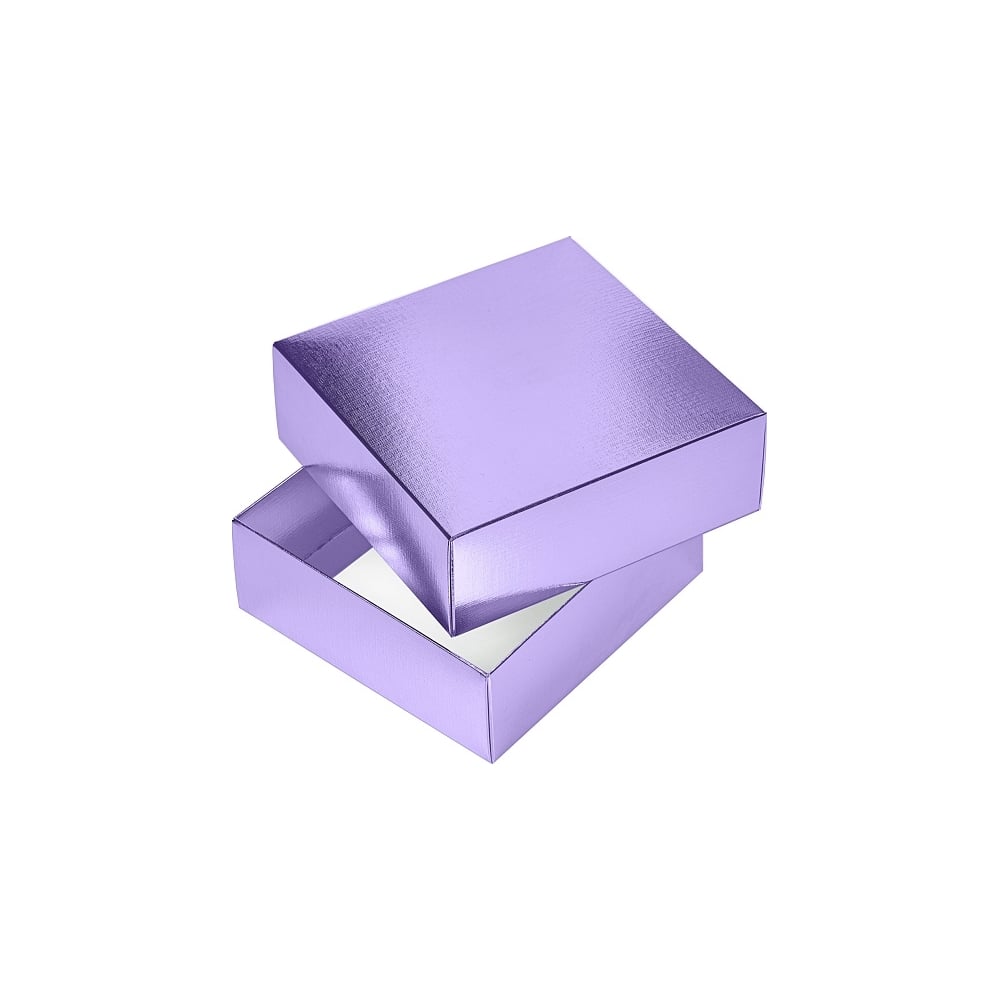 Изображение товара Сборная картонная коробка Hatber 180x180x65 мм, квадрат, METALLIC, фиолетовая 20шт. в упаковке 082228