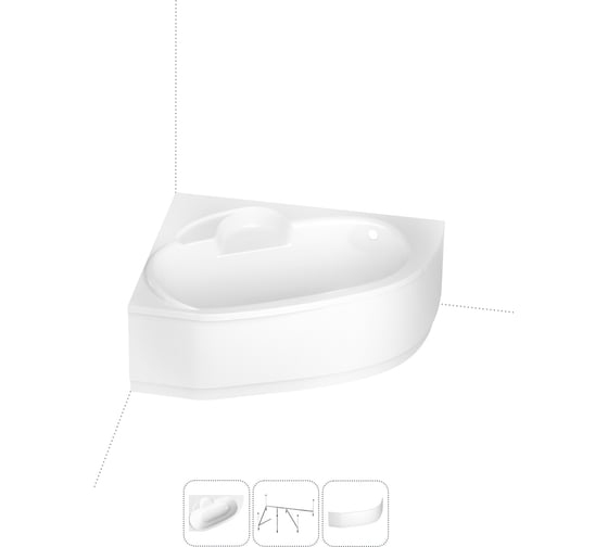 Изображение товара Угловая акриловая ванна 150 х 100 Lavinia Boho Bell Pro в наборе 3 в 1 S2-3702150L