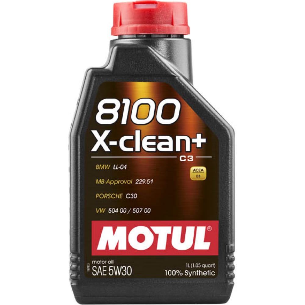 фото Синтетическое масло 8100 x-clean+ sae 5w30 1л motul 106376