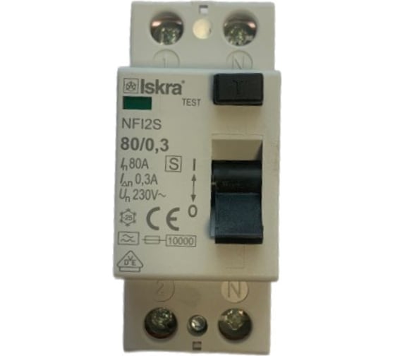 Изображение товара УЗО iskra устройство защитного отключения NFI2S-80/0,3 УТ-00025030