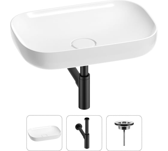 Изображение товара Раковина для ванной Wellsee Croquis в наборе 3 в 1 201001017