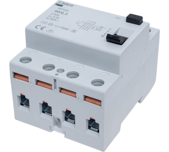 Изображение товара УЗО iskra устройство защитного отключения NFI4S-40/0,3 УТ-00025129