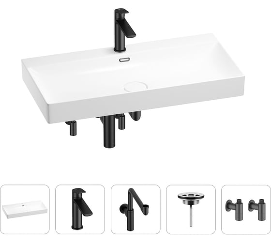 Изображение товара Раковина для ванной Wellsee Bromance в наборе 5 в 1 201005567