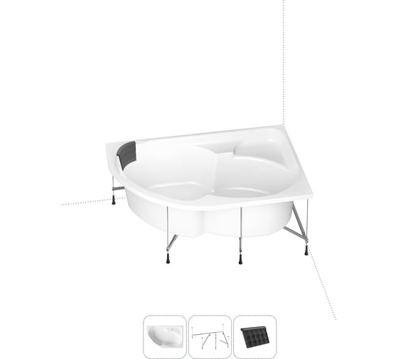 Изображение товара Угловая акриловая ванна 170 х 105 с каркасом Lavinia Boho Grance Hill в наборе 3 в 1 S1-370317PR