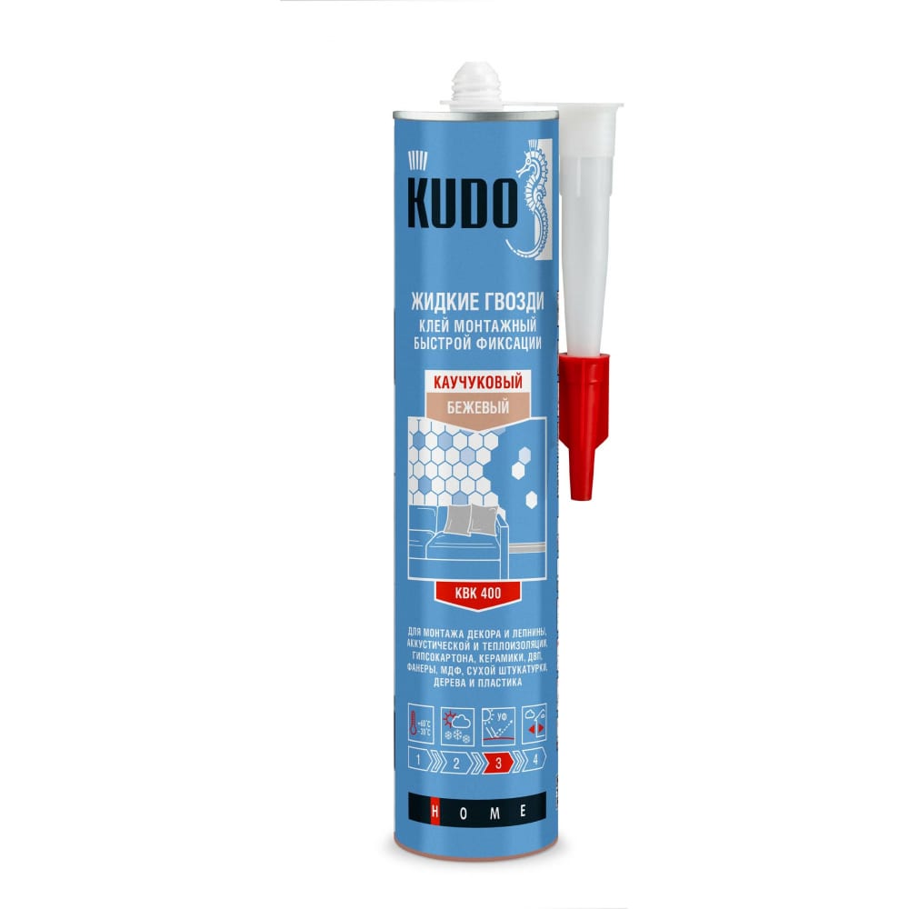 Универсальный монтажный клей KUDO клей спрей контактный универсальный bostik neo fix прозрачный 500 мл