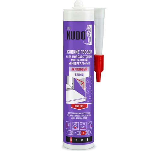 Изображение товара Универсальный монтажный клей-жидкие гвозди на акриловой основе KUDO 280 мл KBK-301