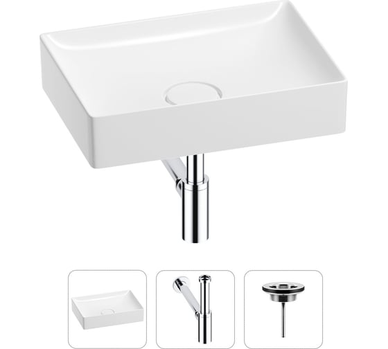 Изображение товара Раковина для ванной Wellsee Pure BY в наборе 3 в 1 201001226