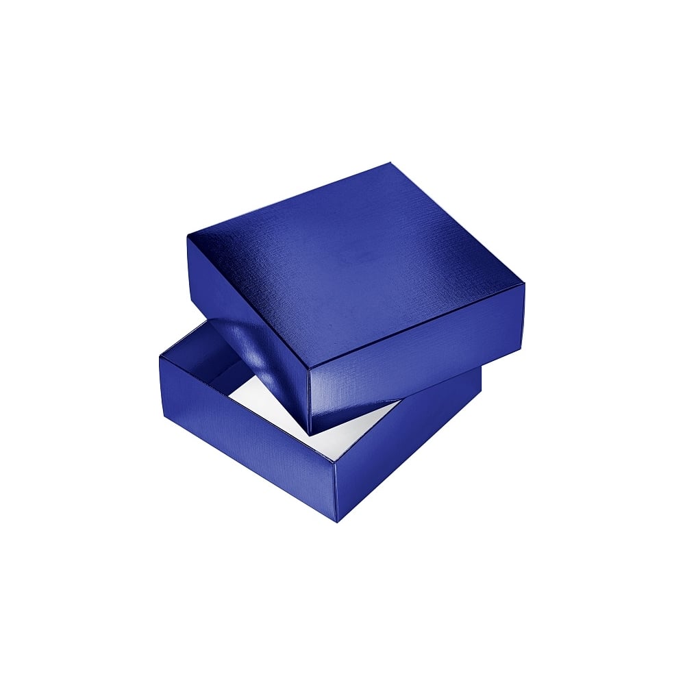 Изображение товара Картонная коробка Hatber 180x180x65 мм с крышкой 20 шт синий