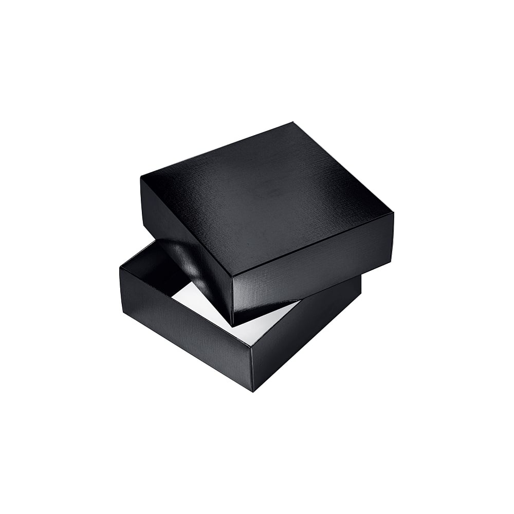 Изображение товара Сборная картонная коробка Hatber 180x180x65 мм, квадрат, METALLIC, черная 20шт. в упаковке 082234