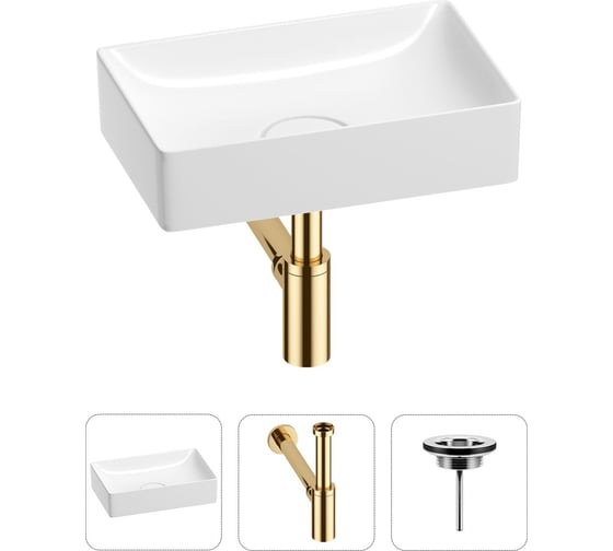 Изображение товара Раковина для ванной Wellsee Pure BY в наборе 3 в 1 201001203