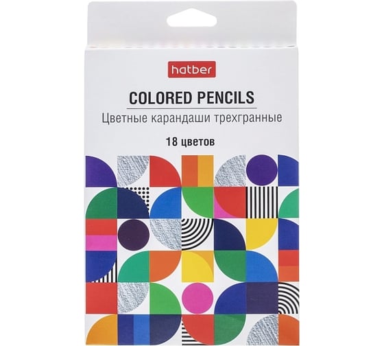 Изображение товара Цветные карандаши Hatber трехгранный корпус, 18 цв., Concept 8шт. в упаковке 074519