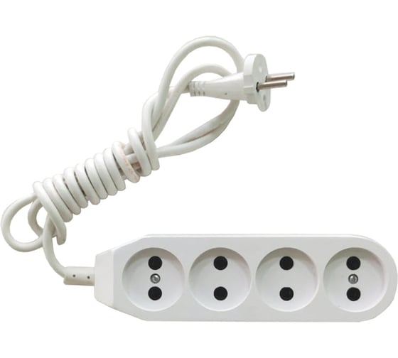 Изображение товара Удлинитель СПб УПП-5 белый ПВС, 2x0,75-26-3,2 м, без заземления, 4 гнезда 99929181