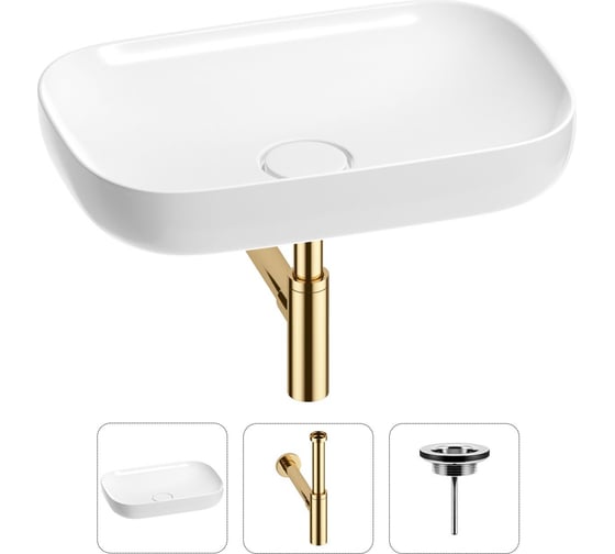 Изображение товара Раковина для ванной Wellsee Croquis в наборе 3 в 1 201001018