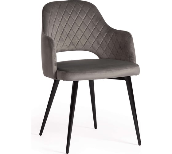 Изображение товара Кресло Tetchair valkyria (mod. 711) / 1 шт. в упаковке ткань/металл, 55x55x80 см, высота до сиденья 48 см, серый barkhat 26/черный 15343